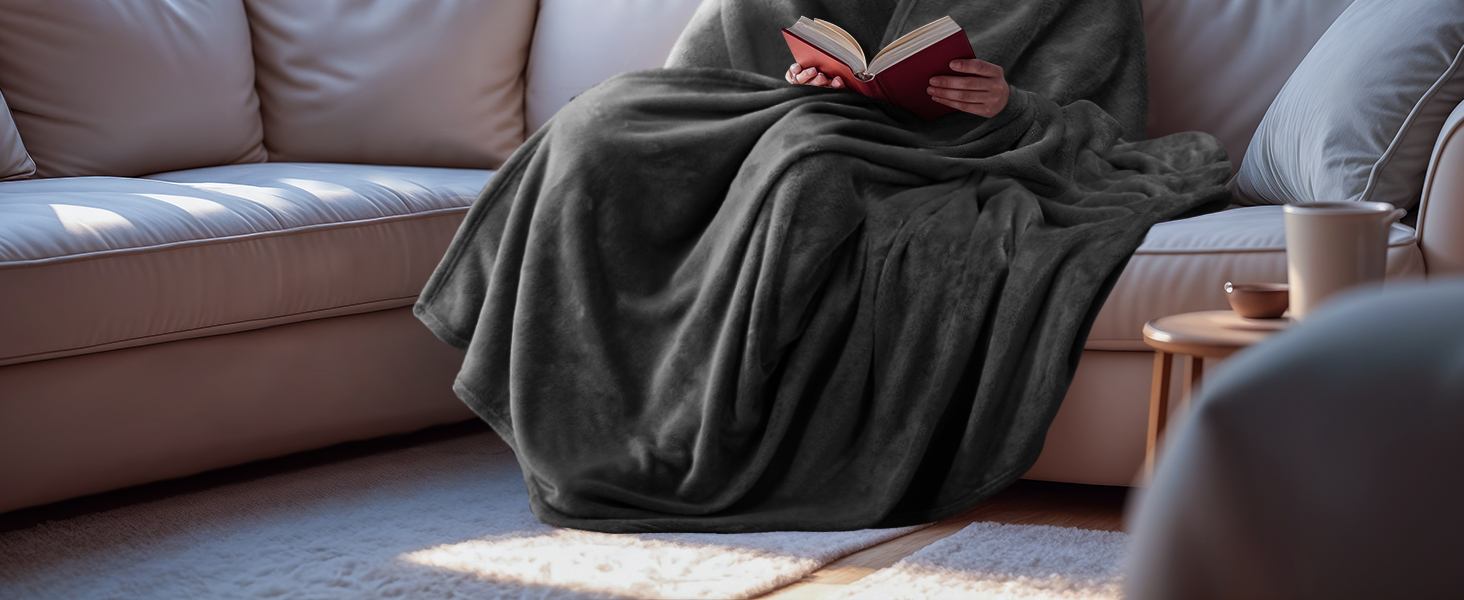 grey fleece blanket