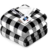 Sealy Electric Heated Throw, Plaid Lightweight Blanket for Sofa, Couch, Bed, Double Side Super So...