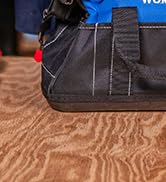 WORKPRO 16-inch Wide Mouth Tool Bag with Water Proof Molded Base
