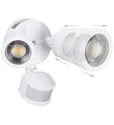 LEONLITE 25W LED Security Light Adjustable, Motion Sensor Flood Lights Outdoor, 30°-80° Beam Angl...
