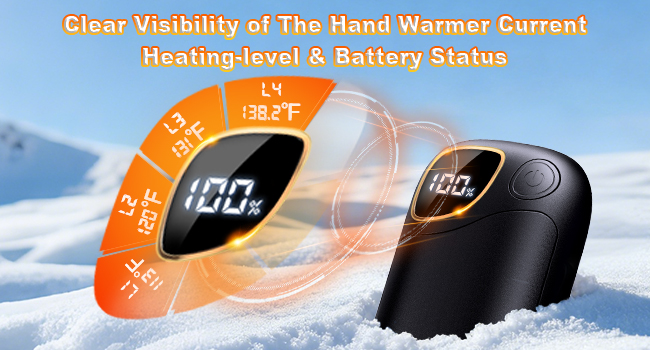 usb hand warmers with led display