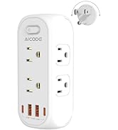 Outlet Extender with Rotating Plug,AICODE Multi Plug Outlet Splitter 6 AC Outlets and 4 USB(2 USB...