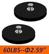 MUTUACTOR 60LB Anti-Scratch Neodymium Rubber Coated Magnet with M6 Female Thread, Anti-Slip Stron...