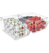 Lifemaster Multi-purpose Refrigerator Bins - 2 pieces Large Capacity Stackable Fridge Bin Organiz...