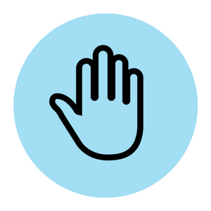 hand icon with a stop sign