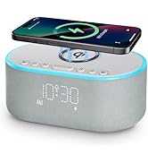 Odokee Wireless Charging Alarm Clock Radio: Qi Certified Fast Wireless Charger for iPhone Samsung...
