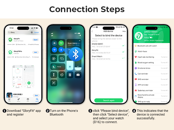 Smartwatch connection steps