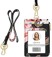 ID Badge Holder with Lanyard: Flower Vertical ID Name Badge Card Holder with Lanyard for ID Badges
