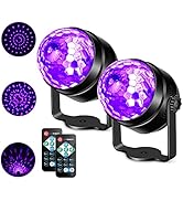 Litake UV Black Lights for Glow Party, 6W LED Disco Ball Strobe Lights for Dark Party Supplies, S...