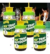 4 Pack Gnat Trap Killer Jar for House, Haning Fly Jar Trap Gnat Catcher Killer for Outside, Filth...