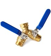Garden Hose Splitter 2 Way Heavy Duty, Brass Faucet Adapter With Long Handle For Gardening Water ...