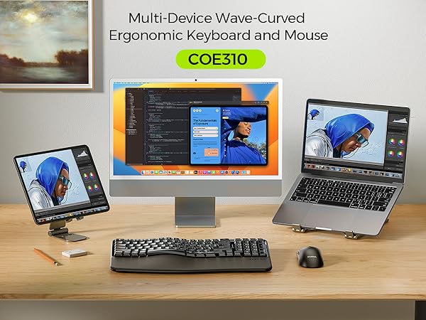 wireless ergonomic keyboard and mouse