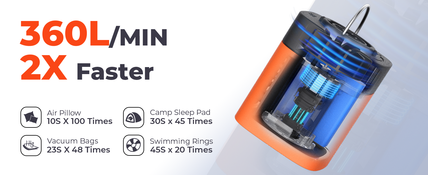 electric pump for inflatables tiny fast small