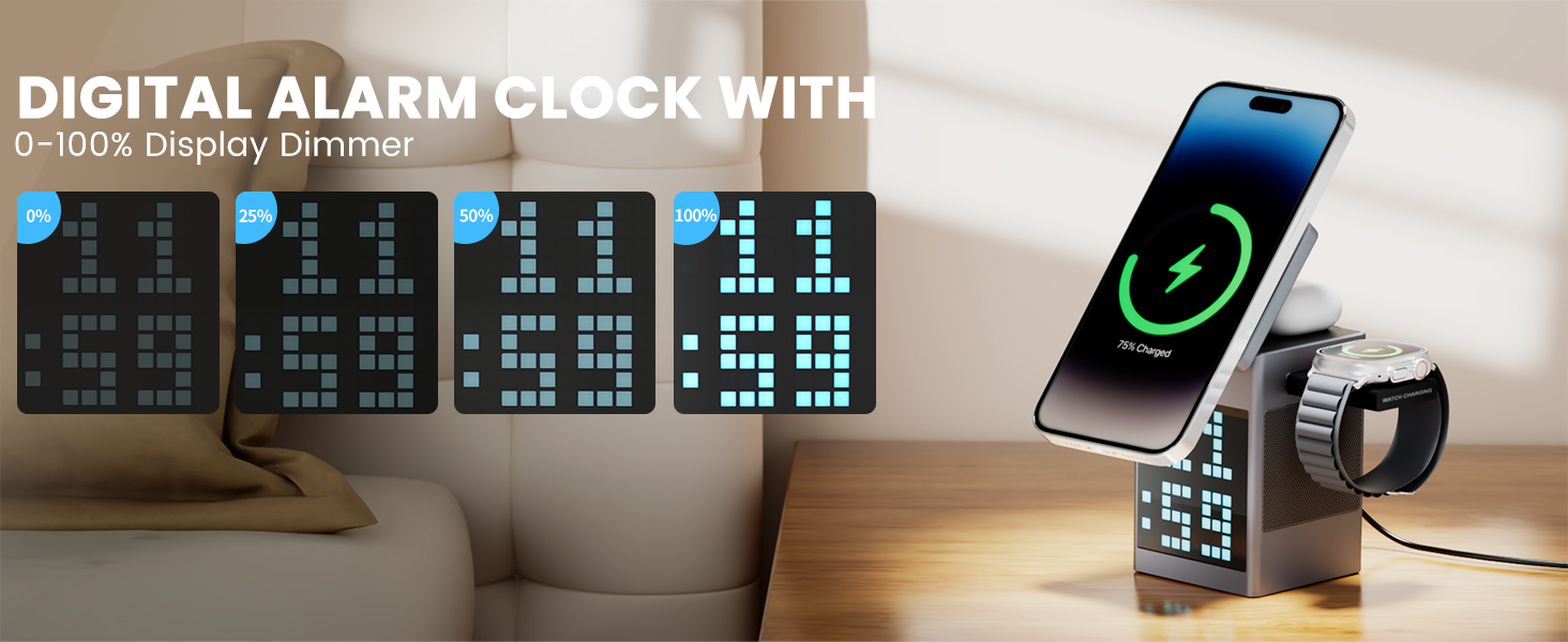 alarm clock with wireless charger