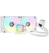KINGCOOL Pure Flow 240-240 mm AIO CPU Liquid Cooler ARGB White, Enhanced 4500RPM Transparent Wate...