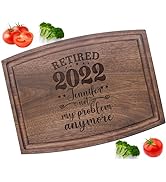 Retirement Gift for Her Him Personalized Cutting Board - Handmade Charcuterie Board with Juice Gr...