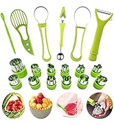 18pcs Melon Baller Scoop Set, FODIENS 4 In 1 Stainless Steel Fruit Slicer Peeler Set, Avocado Sli...