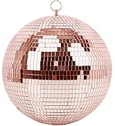 Mirror Ball for Disco DJ Club Party Wedding Home Decor, Muscab 12 Inch Disco Ball with Hanging Ri...