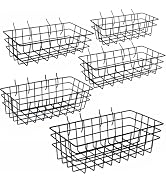 5-Piece Pegboard Baskets Set - Heavy Duty Peg Board Organizer Accessories Bin Set, Premium Black ...