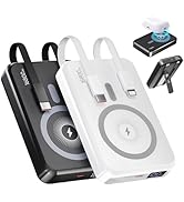 2-Pack 16800mAh Magnetic Power Bank, 22.5W PD &amp; 15W Wireless Fast Charging Portable Charger with ...