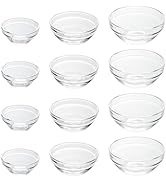 Iyulania 3 Sizes of Clear Glass Bowls, 2.5, 3.5 &amp; 8.5 oz, Small Prep Bowls for Salt, Herbs, Spice...