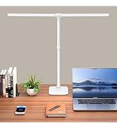 Kaulsoue Desk Lamp Architect Task Dual Head Modern Flexible Gooseneck Tall Dimmable Light for Hom...
