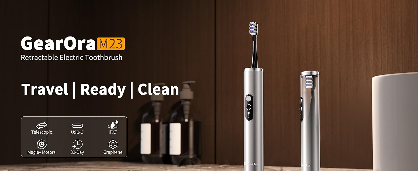 travel Retractable Sonic Electric Toothbrush