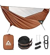 CROSSHIP Camping Hammock with Mosquito Net – Portable Parachute Nylon Hammock Tent with Tree Stra...