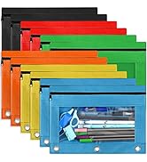 Gloween Pencil Pouch for 3 Ring Binder, 12 Pack Bulk Zipper Pencil Pouches Case Cosmetics Bag in ...
