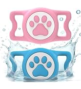 ZiperTag [2 Pack] IP68 Waterproof Airtag Holder for Dog Collar, Stretchy Silicone Case Cover Inte...