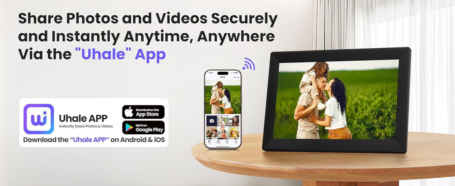 Uhale 10.1inch Digital Picture Frame WiFi Smart Touch Screen Digital Photo Frame