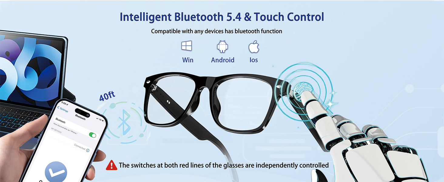 Intelligent Bluetooth 5.4 &amp;amp;amp; Touch Control