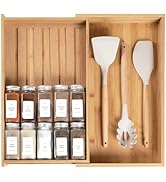KitchenEdge Spice Drawer Organizer with Expandable Storage. Holds up to 15 Spice Jars (Not Includ...