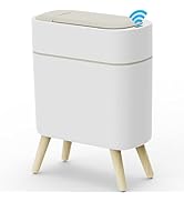 Yatmung Motion Sensor Bathroom Trash Can with Lid 2.5 Gal Smart Trash Bin - Waste Basket for Bedr...