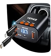 Bluetooth Car Adapter with Retractable Charger, FM Transmitter Bluetooth 5.4 for Cars, 4 in 1 Fas...