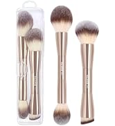 MAANGE Foundation Makeup Brushes, 2Pcs Double Ended Makeup Brush for Blending Liquid Powder Conce...