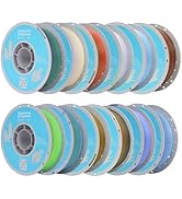 TECSONAR Matte Rainbow PLA 3D Printer Filament, 12 Rolls,1KG Spool(2.2lbs) 1.75mm, Multicolor Gra...