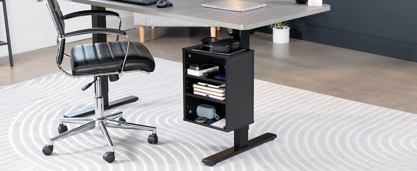 clamp on desk shelf under desk storage leg mounted shelf height adjustable desk organizer black