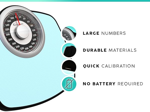Adamson A25 Scales for Body Weight - Up to 400 LB - 5.3" Dial on 12.4" x 10.2" Platform