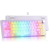 Womier Wireless 60% Gaming Keyboard with Dedicated Knob, QMK/VIA Creamy Mechanical Keyboard, Tri-...