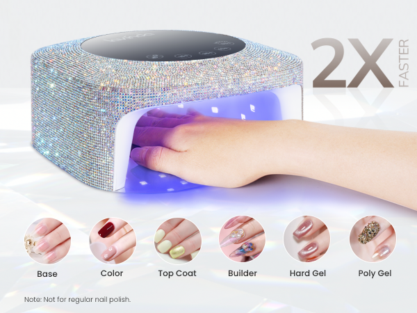 Works with UV/LED gel polish, builder gel, and gel extensions (curing time varies by gel brand)