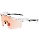 ROCKBROS Cycling Glasses, Photochromic Sports Sunglasses for Men Woman, UV Protection Biking Sung...