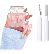 inewateri Compatible for AirPods Case with Cleaner Kit Cute 3D Colour Bow Design Shockproof Soft ...