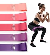 5-Pack Workout Resistance Bands: Elastic for Strength, Stretching, Pilates &amp; Yoga. Home Gym Equip...
