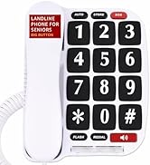 Uvital Big Button Phone for Seniors, Landline Phone for Elderly with Black Big Buttons and SOS Em...