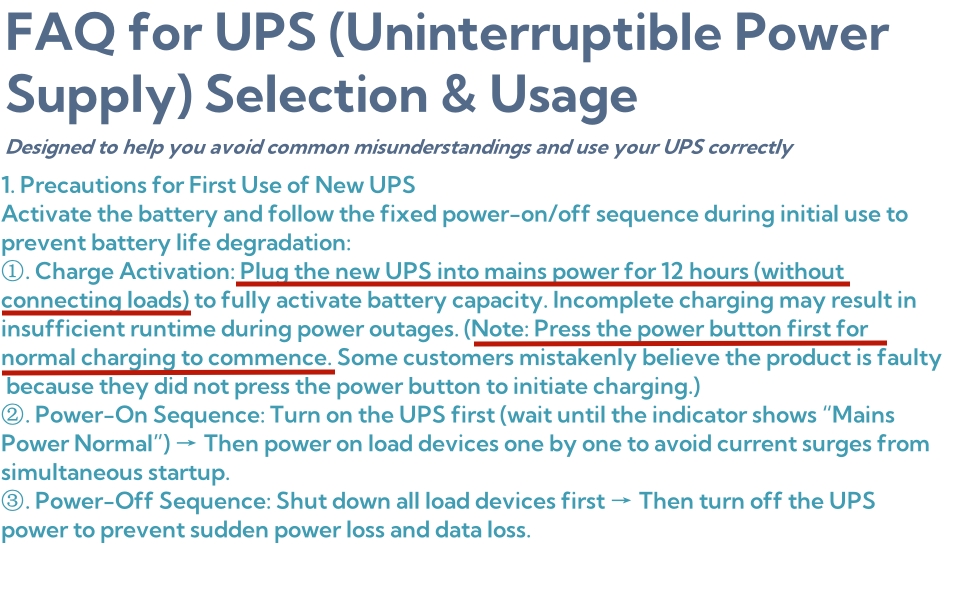 FAQ for UPS (Uninterruptible Power Supply) Selection &amp;amp; Usage