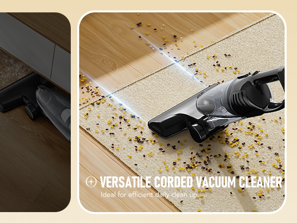 Avvnee Corded Stick Vacuum Cleaner, 3 lbs Lightweight Stick Vacuum for Pet Hair, Hard Floors