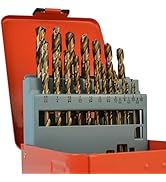 Luckyway 21-Piece 1/16"-3/8" M35 Cobalt Drill Bit Set, Jobber Length Twist Drill Bit Set for Hard...