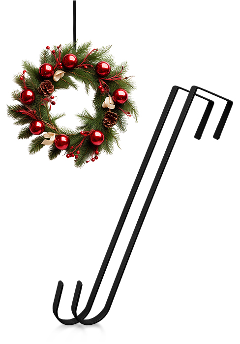 Wreath Hanger Black Wreath Hangers for Front Door 2 Pack Wreaths Hangers Hook Over The Door Hook
