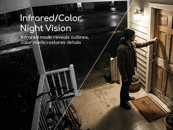 color night vision solar security camera